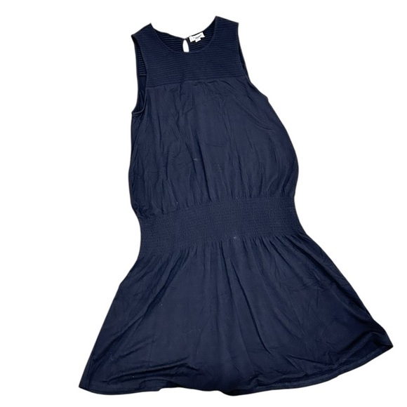 Soft Joie black smocked sleeveless drop waist jersey mini dress size small - Picture 2 of 9